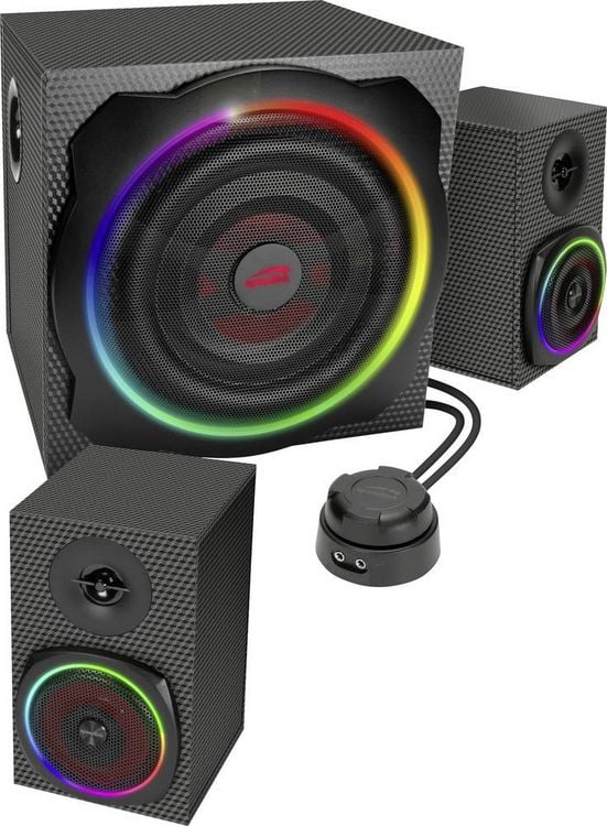 Produktbild: SPEEDLINK GRAVITY CARBON RGB 2.1 Subwoofer System, black