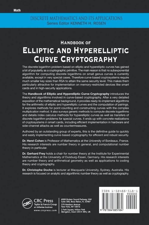 Produktbild: Handbook of Elliptic and Hyperelliptic Curve Cryptography