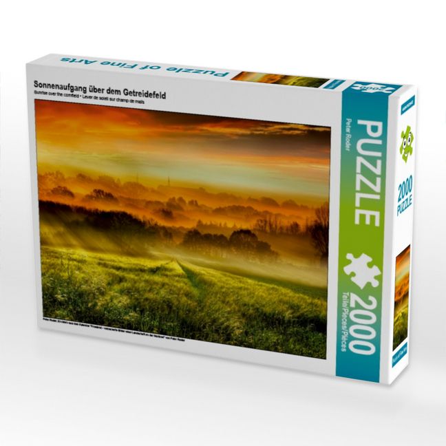 Produktbild: CALVENDO Puzzle Sonnenaufgang &uuml;ber dem Getreidefeld | 2000 Teile Lege-Gr&ouml;&szlig;e 90x67cm Foto-Puzzle f&uuml;r gl&uuml;ckliche Stunden