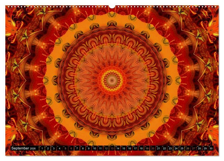 Produktbild: Energie - Mandalas in orange (Wandkalender 2026 DIN A2 quer), CALVENDO Monatskalender