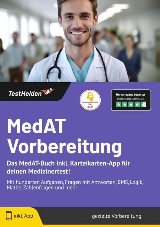 Produktbild: MedAT Vorbereitung: Das MedAT-Buch inkl. Karteikarten-App f&uuml;r deinen Medizinerte