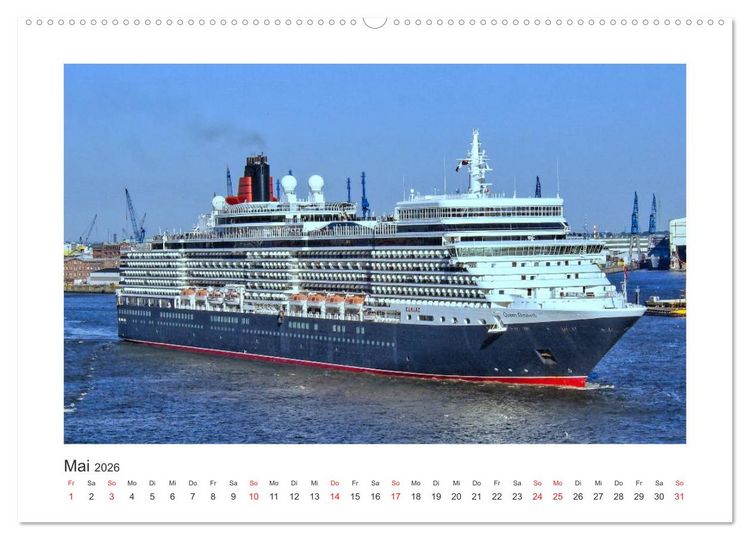 Produktbild: Kreuzfahrtschiffe Kurs Hamburg 2026 (Wandkalender 2026 DIN A2 quer), CALVENDO Monatskalender