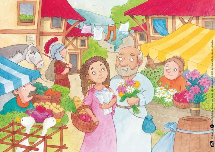 Produktbild: Die heilige Barbara und der Kirschbl&uuml;tenzweig. Kamishibai Bildkartenset.