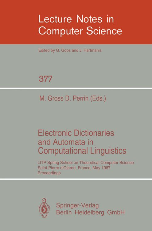 Produktbild: Electronic Dictionaries and Automata in Computational Linguistics