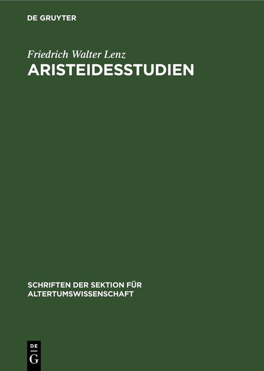 Produktbild: Aristeidesstudien