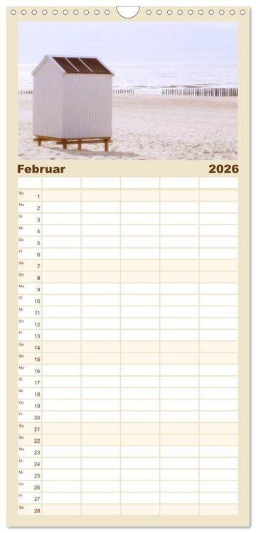 Produktbild: Familienplaner 2026 - Zeeland mit 5 Spalten (Wandkalender, 21 x 45 cm) CALVENDO