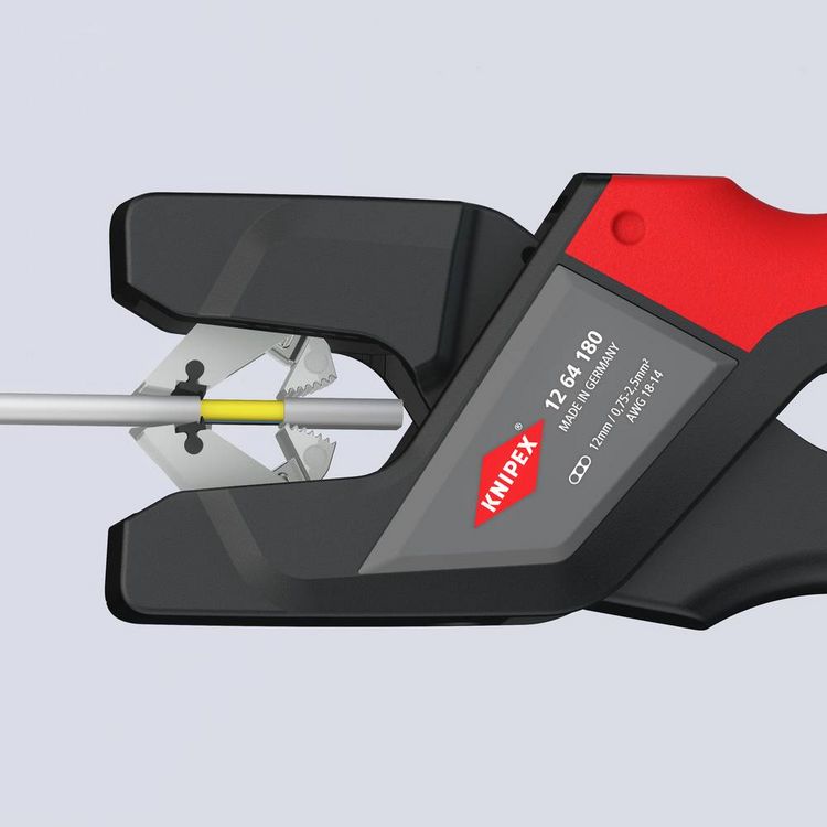 Produktbild: Knipex 12 64 180 Automatische Abisolierzange 0.75 bis 2.5mm&sup2; 13 bis 19 12mm (max)