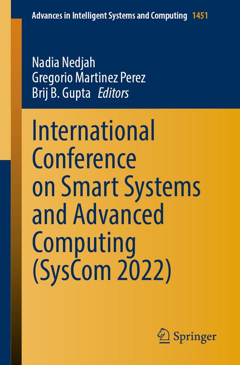 Produktbild: International Conference on Smart Systems and Advanced Computing (SysCom 2022)