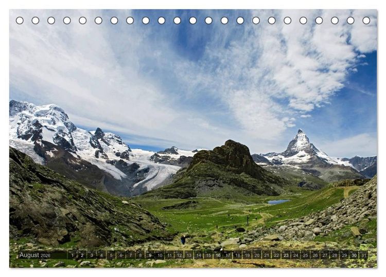Produktbild: Alpen live - Rund um das Matterhorn (Tischkalender 2026 DIN A5 quer), CALVENDO Monatskalender