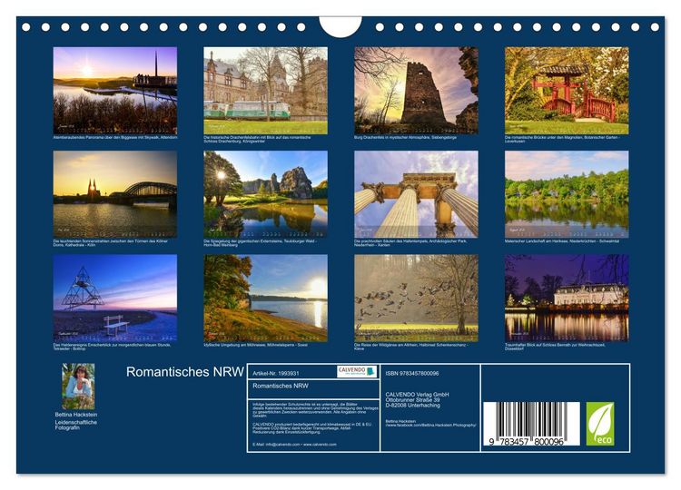 Produktbild: Romantisches NRW (Wandkalender 2026 DIN A4 quer), CALVENDO Monatskalender