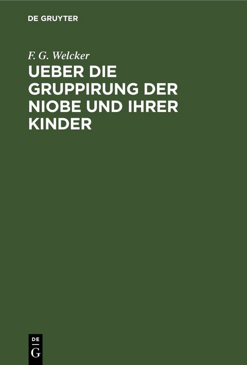 Produktbild: Ueber die Gruppirung der Niobe und ihrer Kinder