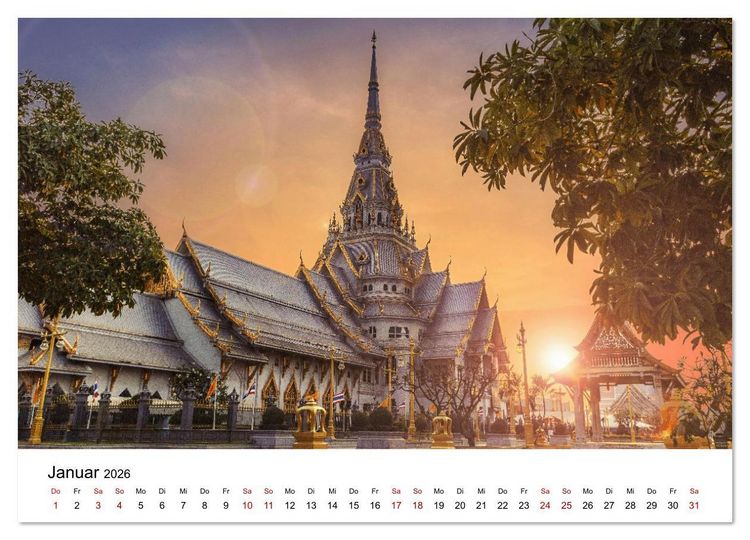 Produktbild: Sehnsuchtsland Thailand (Wandkalender 2026 DIN A4 quer), CALVENDO Monatskalender