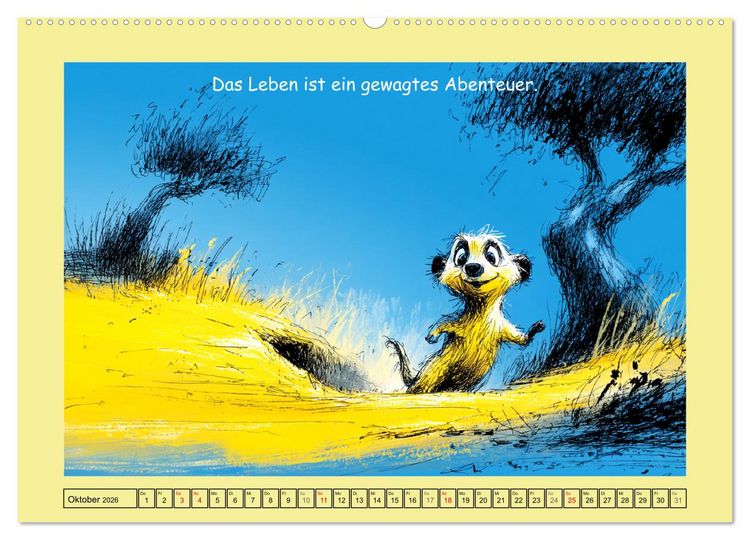 Produktbild: Kleine W&auml;chter. Erdm&auml;nnchen und Weisheiten (Wandkalender 2026 DIN A2 quer), CALVENDO Monatskalender