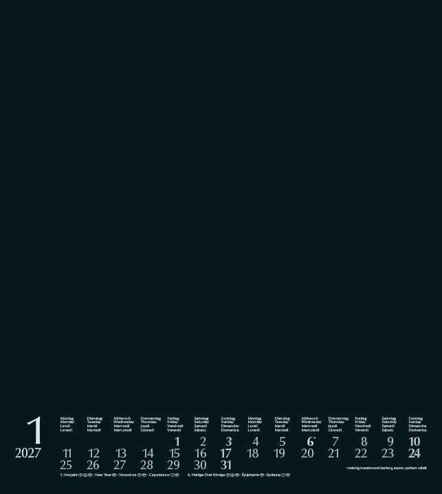 Produktbild: Foto-Malen-Basteln Bastelkalender schwarz 2027