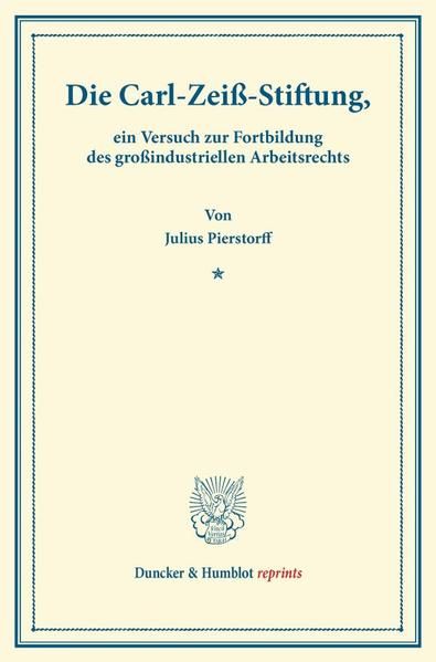 Produktbild: Die Carl-Zei&szlig;-Stiftung,