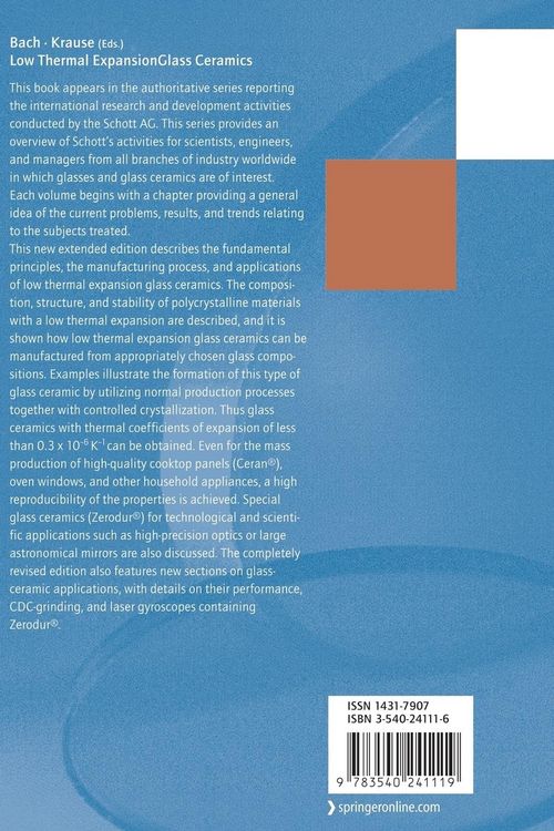 Produktbild: Low Thermal Expansion Glass Ceramics