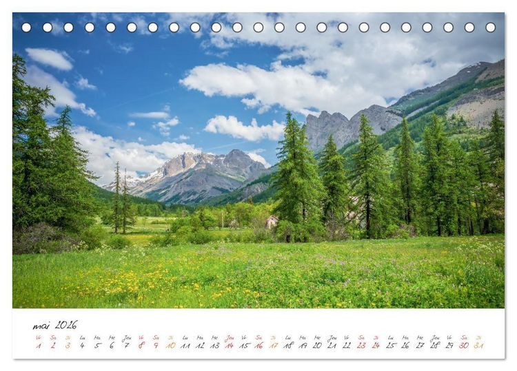 Produktbild: Sur la route des Grandes Alpes, la vall&eacute;e de la Guisane (Calendrier de bureau 2026 DIN A5 vertical), CALVENDO calendrier mensuel