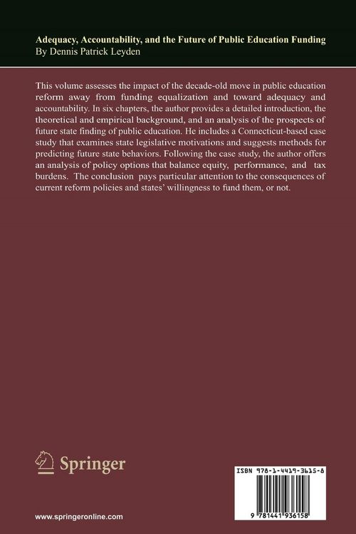 Produktbild: Adequacy, Accountability, and the Future of Public Education Funding