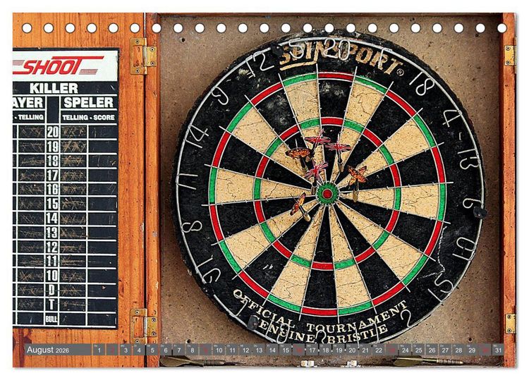 Produktbild: Darts. Konzentration - Sport - Spannung (Tischkalender 2026 DIN A5 quer), CALVENDO Monatskalender