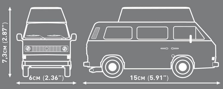 Produktbild: COBI 24638 - VW Volkswagen T3 Camper Van, Bausatz 1:35, 232 Klemmbausteine