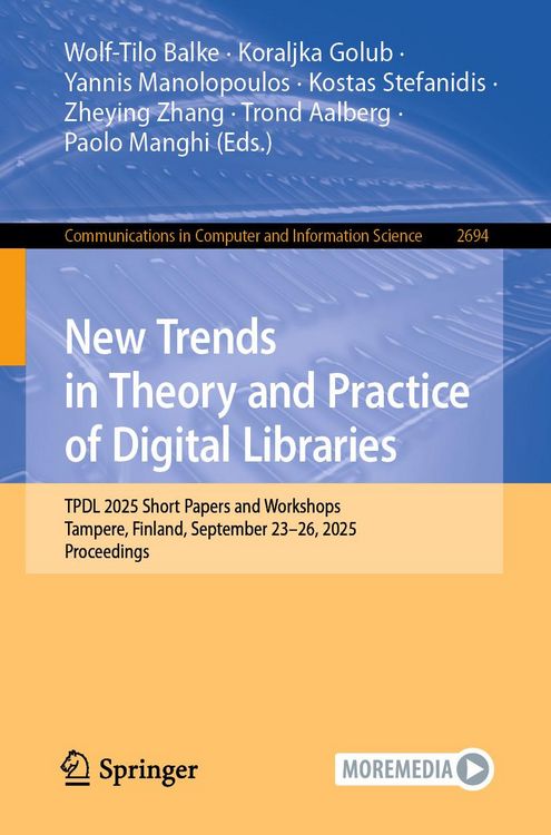 Produktbild: New Trends in Theory and Practice of Digital Libraries