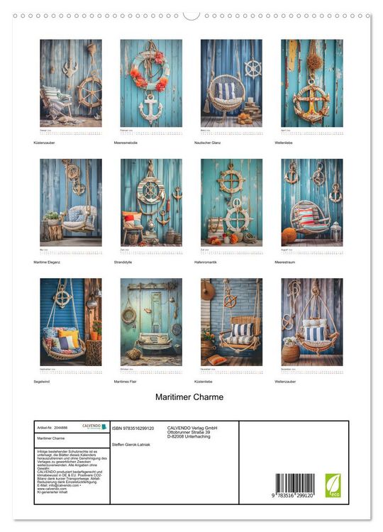 Produktbild: Maritimer Charme (hochwertiger Premium Wandkalender 2026 DIN A2 hoch), Kunstdruck in Hochglanz