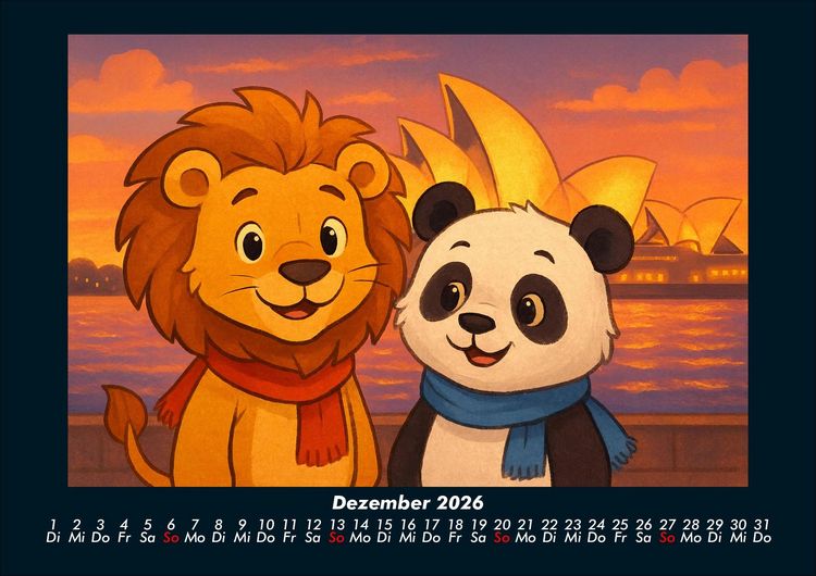 Produktbild: Buschi und Pippin - Reise zu den Weltwundern 2026 Fotokalender DIN A4