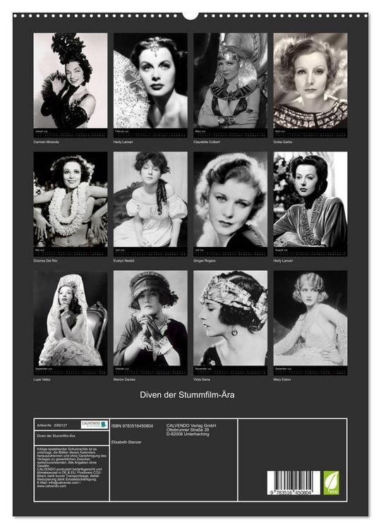 Produktbild: Diven der Stummfilm-&Auml;ra (hochwertiger Premium Wandkalender 2026 DIN A2 hoch), Kunstdruck in Hochglanz