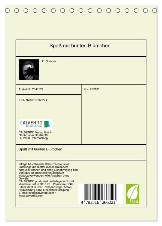 Produktbild: Spa&szlig; mit bunten Bl&uuml;mchen (Tischkalender 2026 DIN A5 hoch), CALVENDO Monatskalender