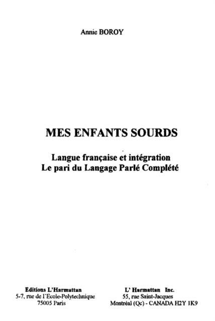 Produktbild: Mes enfants sourds