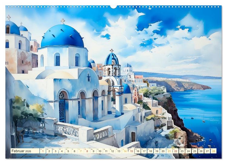 Produktbild: Santorini Inseltr&auml;ume (Wandkalender 2026 DIN A2 quer), CALVENDO Monatskalender