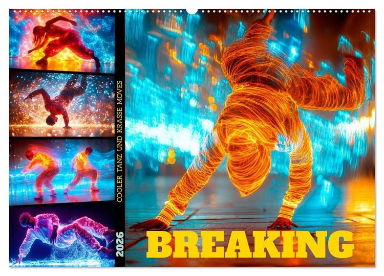 Produktbild: BREAKING Cooler Tanz und krasse Moves (Wandkalender 2026 DIN A2 quer), CALVENDO Monatskalender