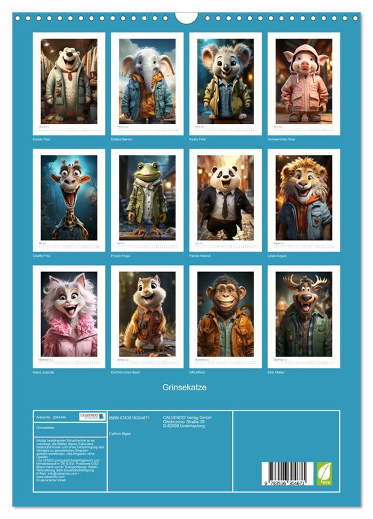 Produktbild: Grinsekatze (Wandkalender 2026 DIN A3 hoch), CALVENDO Monatskalender