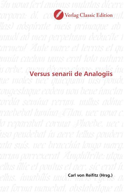 Produktbild: Versus senarii de Analogiis