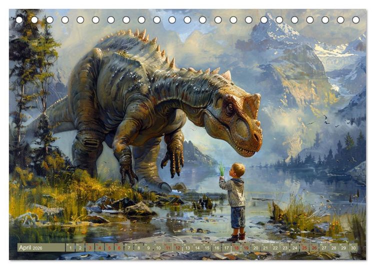 Produktbild: Meine Freunde sind Dinosaurier (Tischkalender 2026 DIN A5 quer), CALVENDO Monatskalender