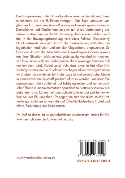 Produktbild: Die Europ&auml;isierung von Umweltorganisationen