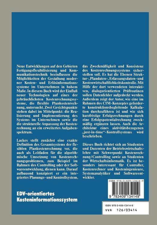 Produktbild: EDV-orientiertes Kosteninformationssystem