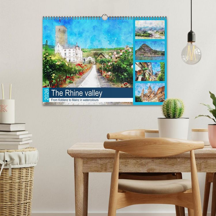 Produktbild: The Rhine valley - From Koblenz to Mainz in watercolours (Wall Calendar 2026 DIN A3 landscape), CALVENDO 12 Month Wall Calendar