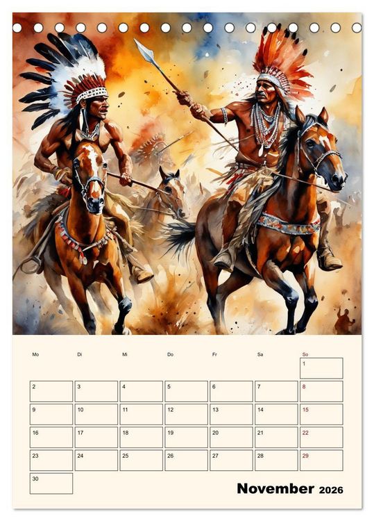 Produktbild: Indianische Kultur (Tischkalender 2026 DIN A5 hoch), CALVENDO Monatskalender