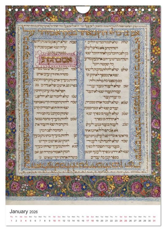 Produktbild: Hebrew Illuminations and Manuscripts (Wall Calendar 2026 DIN A4 portrait), CALVENDO 12 Month Wall Calendar