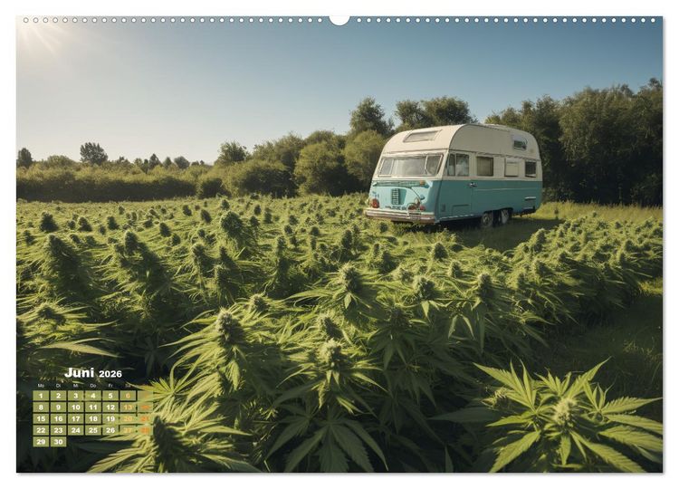 Produktbild: Wundersch&ouml;ne Cannabisfelder (hochwertiger Premium Wandkalender 2026 DIN A2 quer), Kunstdruck in Hochglanz