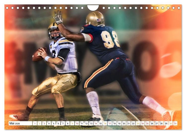 Produktbild: American Football - Power (Wandkalender 2026 DIN A4 quer), CALVENDO Monatskalender