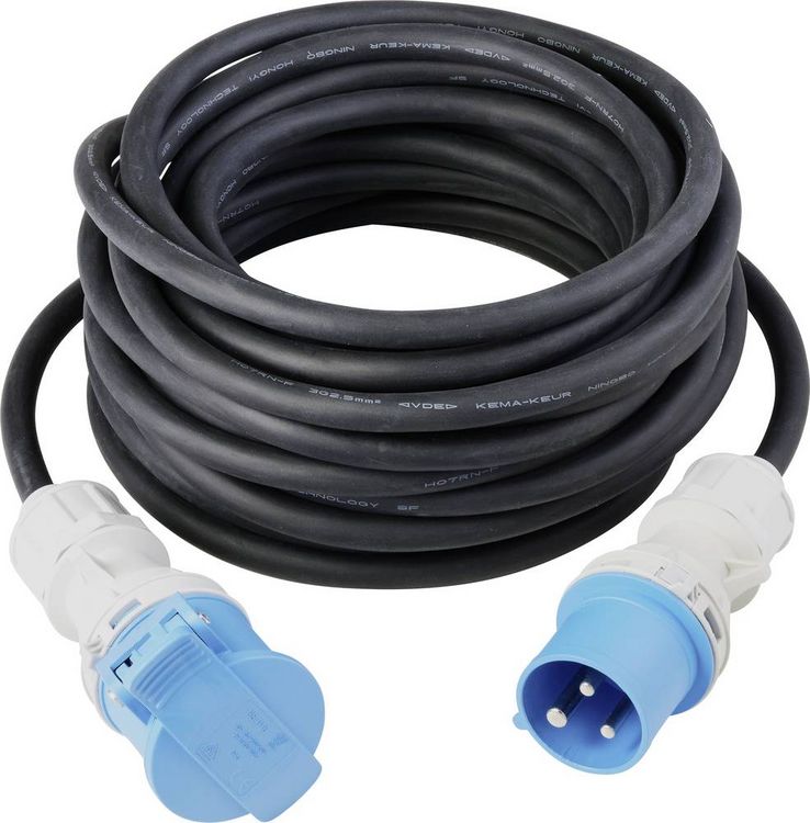 Produktbild: Sygonix SY-5244052 Strom Verl&auml;ngerungskabel 16 A Schwarz 10 m H07RN-F 3G 2,5 mm&sup2; witterungsbest&auml;ndig, f&uuml;r Au&szlig;enbereich geeignet