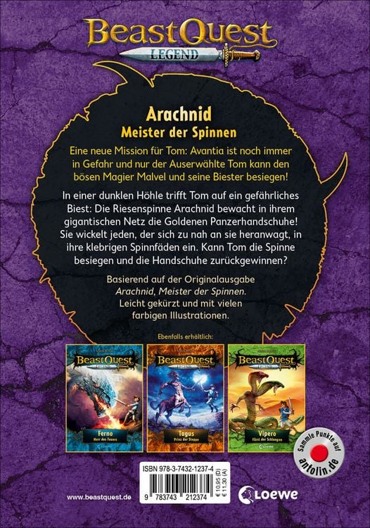 Produktbild: Beast Quest Legend (Band 11) - Arachnid, Meister der Spinnen