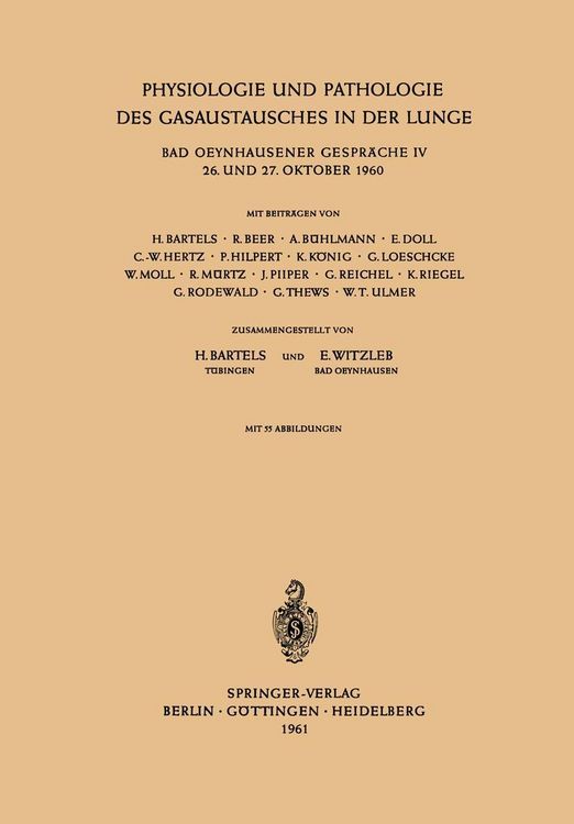 Produktbild: Physiologie und Pathologie des Gasaustausches in der Lunge
