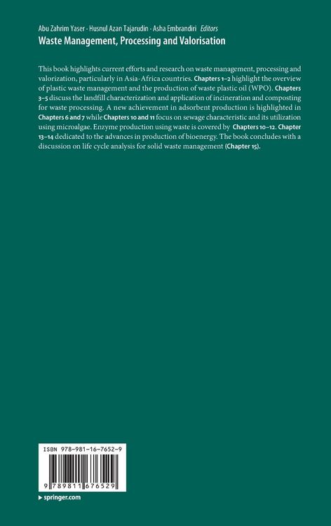 Produktbild: Waste Management, Processing and Valorisation
