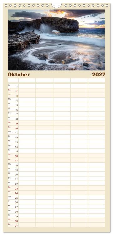 Produktbild: Familienplaner 2027 - Land. Licht. Meer. mit 5 Spalten (Wandkalender, 21 x 45 cm) CALVENDO