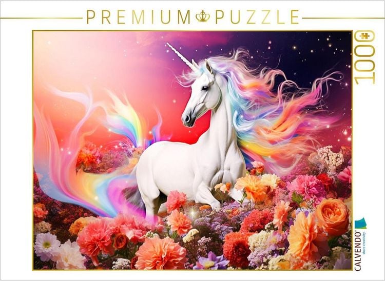 Produktbild: CALVENDO Puzzle Ein Motiv aus dem Kalender Einhorn und coole Spr&uuml;che | 1000 Teile Lege-Gr&ouml;&szlig;e 64x48cm Foto-Puzzle f&uuml;r gl&uuml;ckliche Stunden