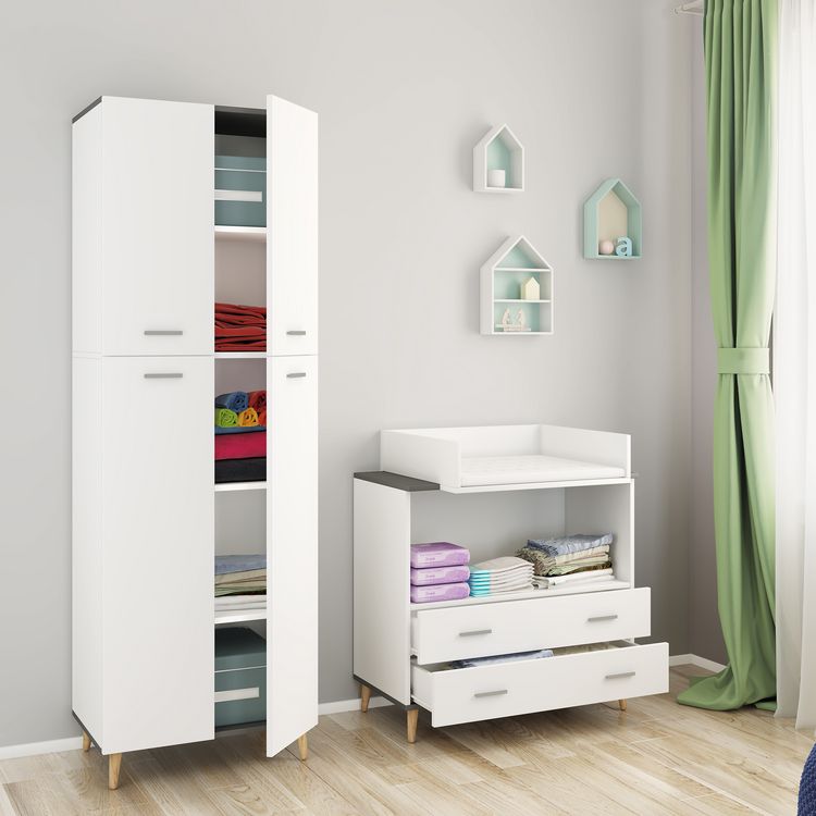Produktbild: Holz Dielenschrank Mehrzweckschrank Schrank Landos