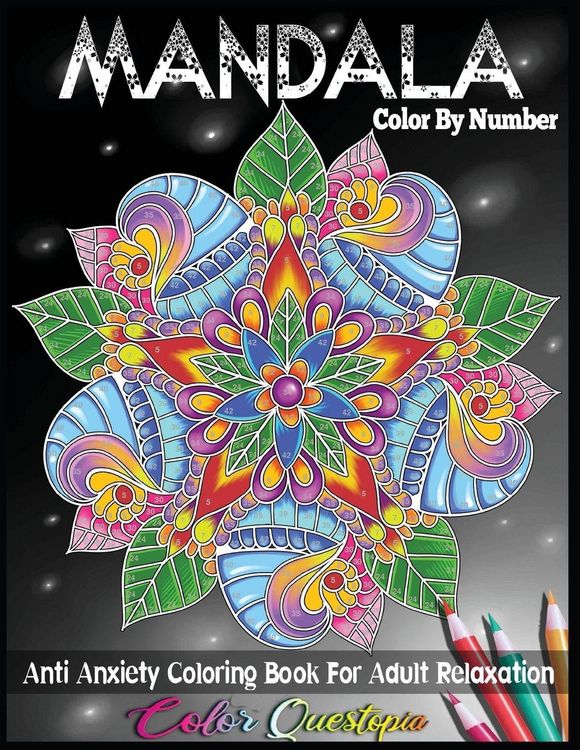 Produktbild: Mandala Color by Number Anti Anxiety Coloring Book for Adult Relaxation